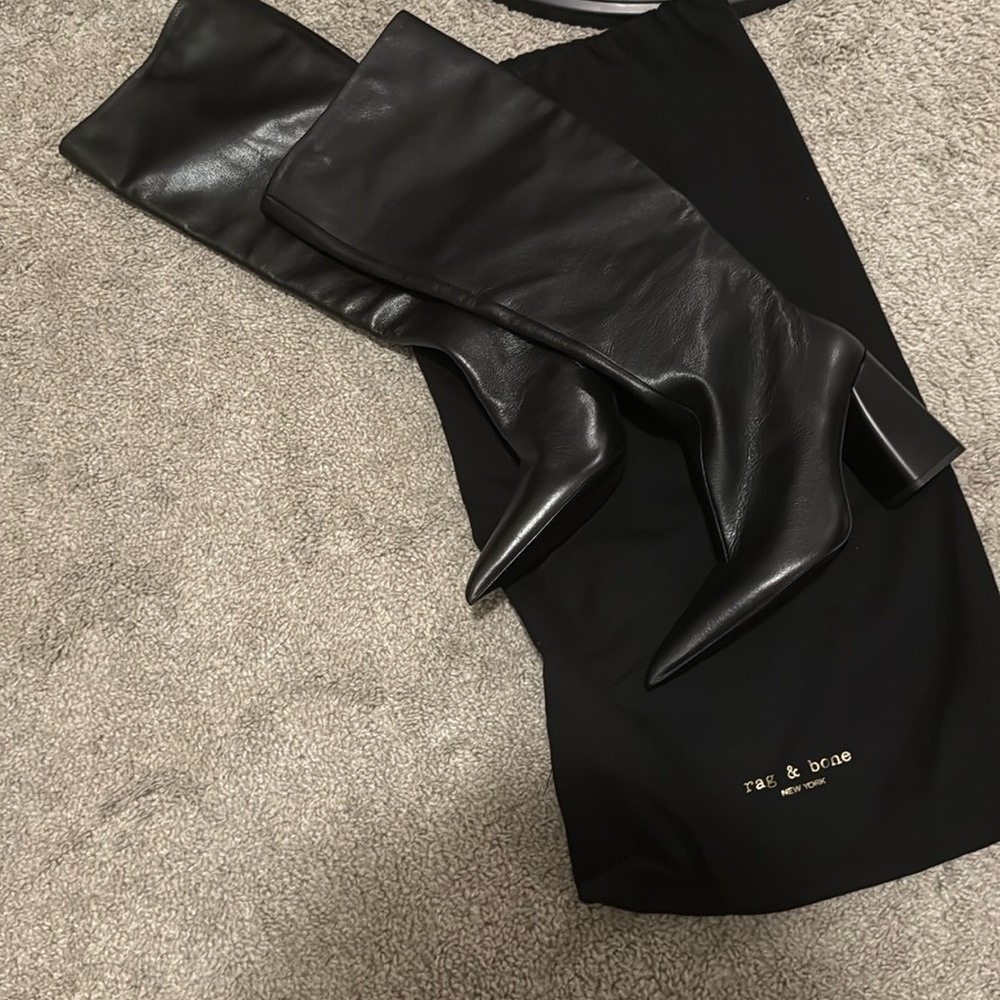 Rag & Bone Sleek Black Pointed Boots